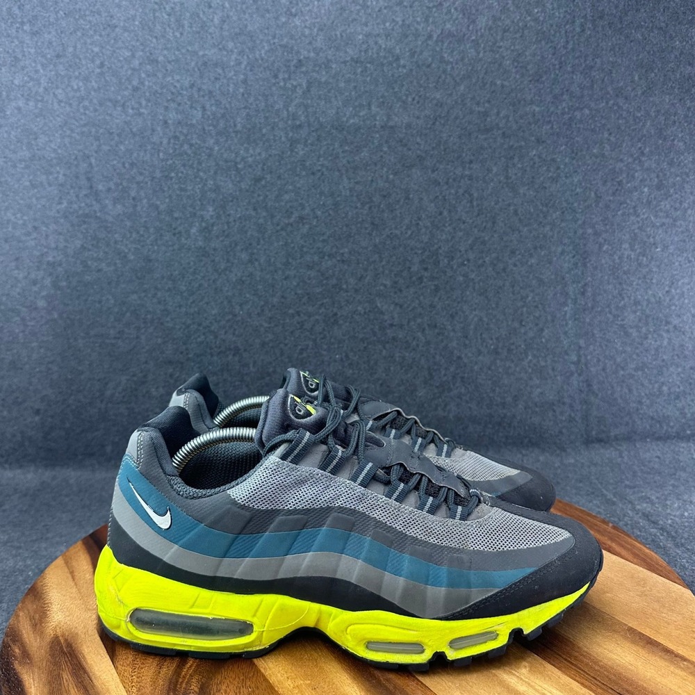 Nike Air Max 95 Mens Sz 11.5 No-Sew Anthracite Volt Grey Teal Neon 616190-007